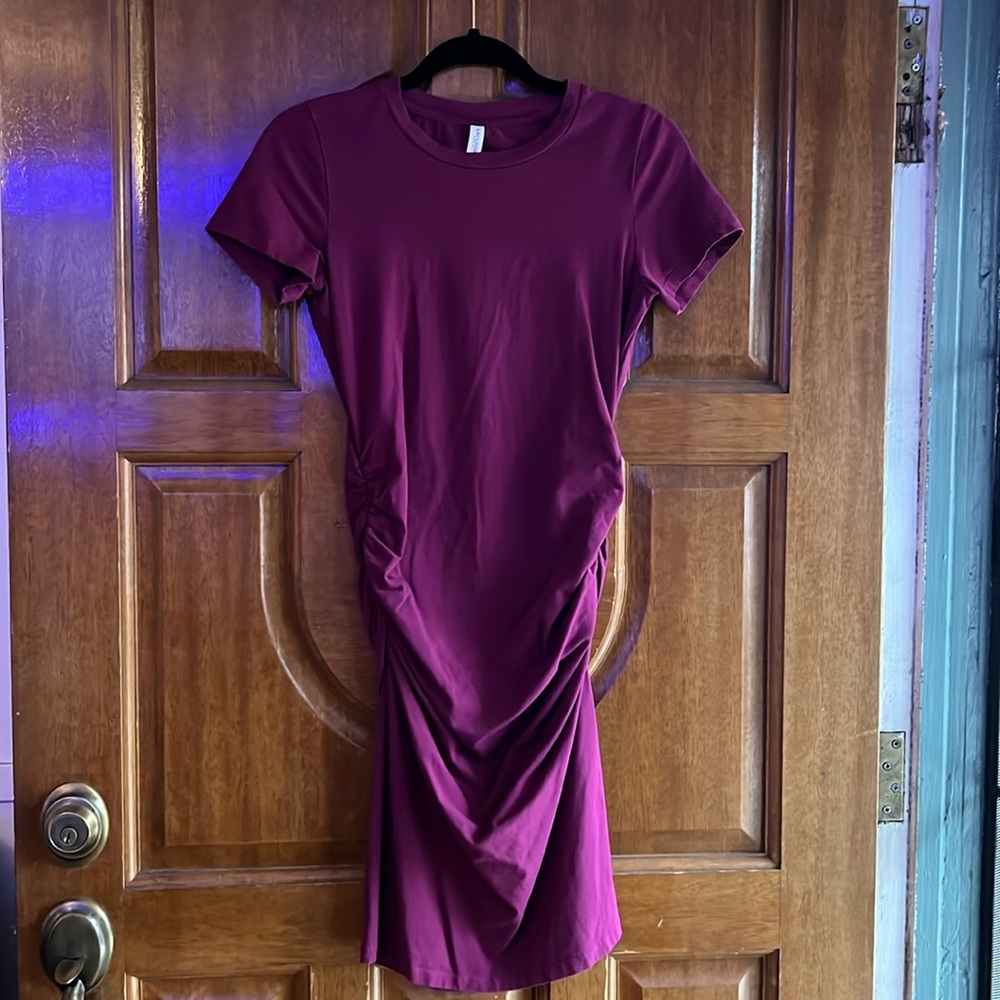 Burgundy Bodycon T-shirt dress.